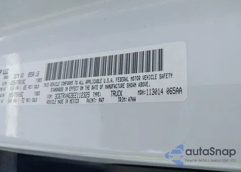 2014 Ram Promaster 1500 Low Roof из США, поврежденный, VIN 3C6TRVAG3EE112325